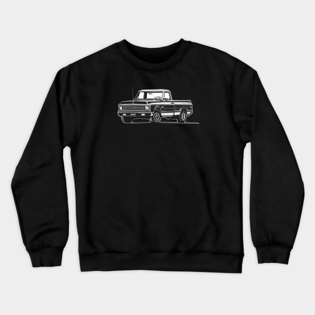 Chevy c 10 72's black edition Crewneck Sweatshirt by Saturasi